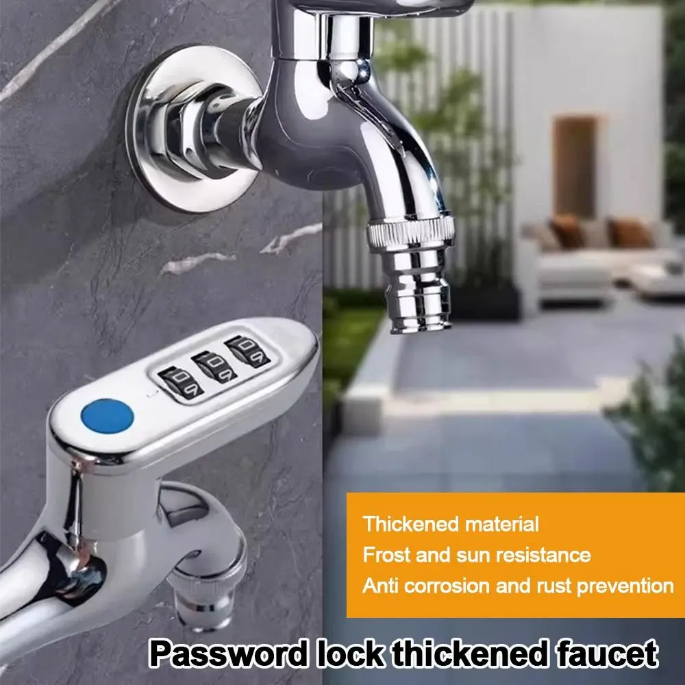 Useful Metal Combination Lock Faucet Anti-Theft Security Lock Taps Password Lock 1/2 Inch Thread Water Tap Lock Outdoor Garden
