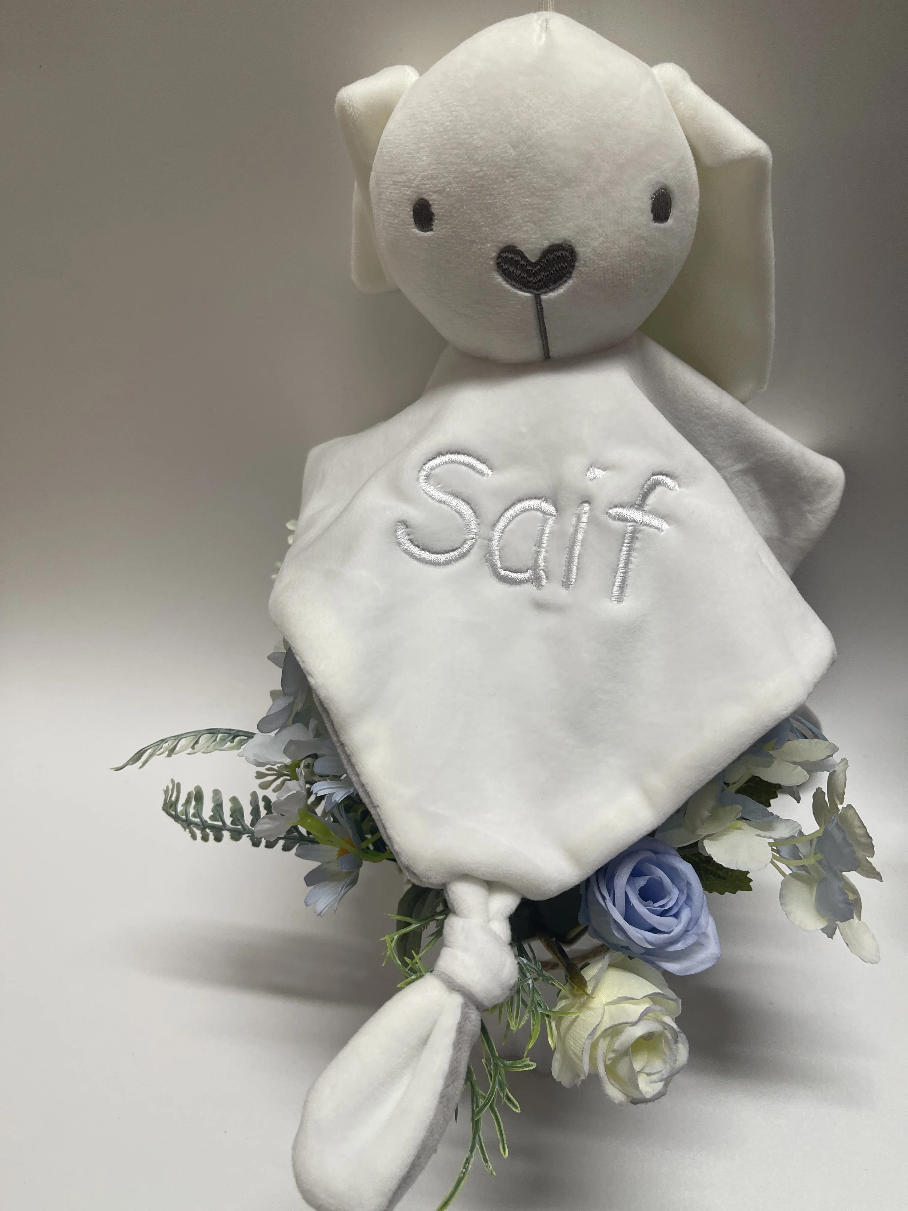 New Baby Comfortable Toy Organic Muslin Preschool Gift Customized Embroidery Name Baby Shower Gift Cotton Sleeping Doll