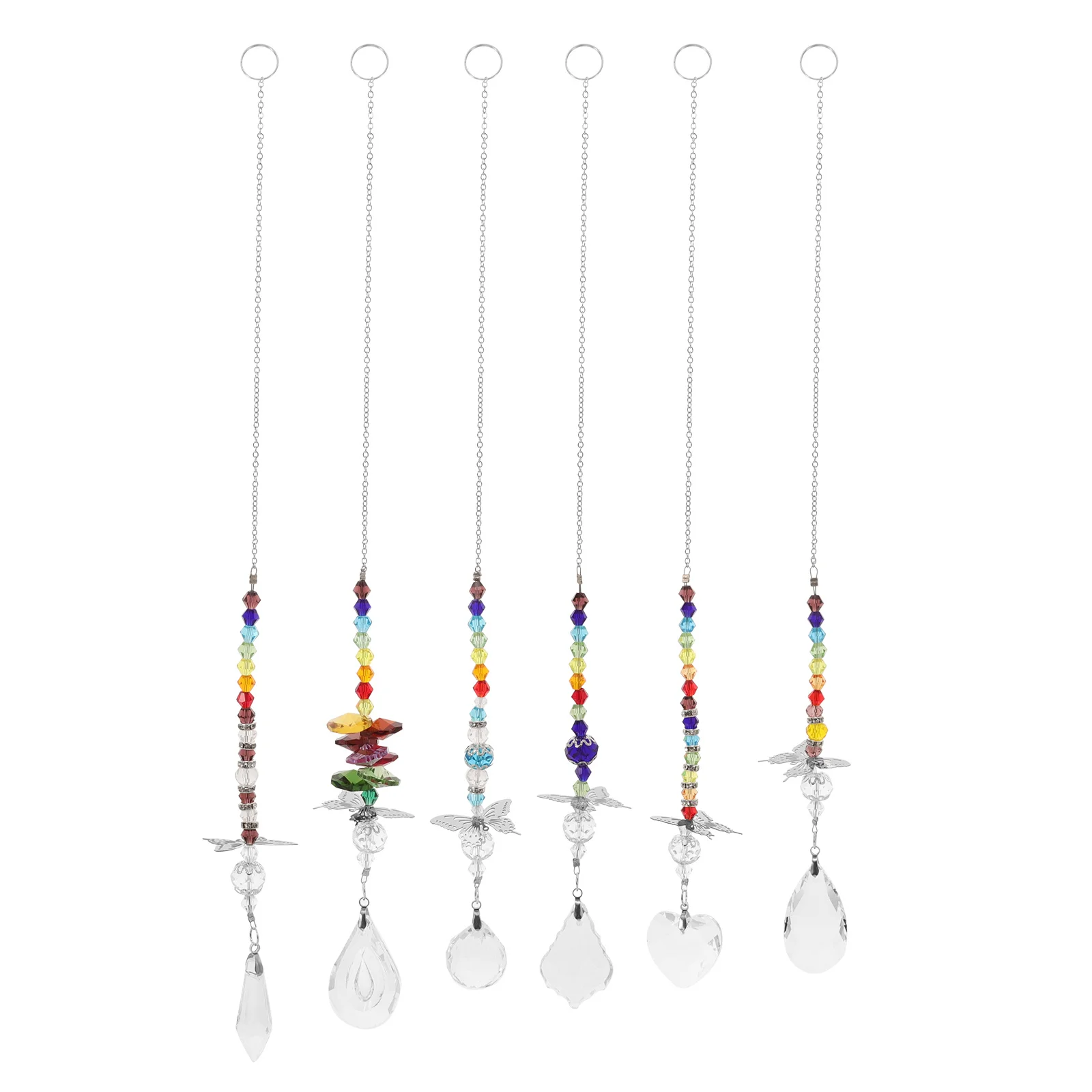 

6Pcs Metal Butterfly Crystal Sun Catcher Pendant Artistic for Window Garden Car Hanging Crystal Ornament Sun Catcher Pendant
