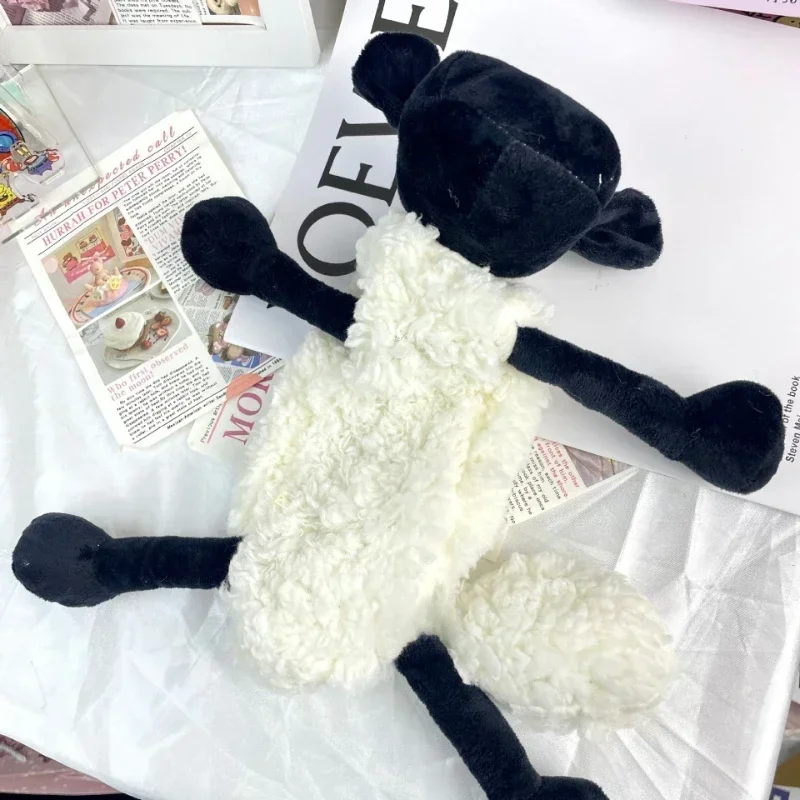 مقلمة لطيفة من القطيفة على شكل خروف رقيق للأطفال، حامل قلم بسحاب ناعم على شكل حيوانات كرتونية ثلاثية الأبعاد، قرطاسية خروف مضحكة باللونين الأبيض والأسود