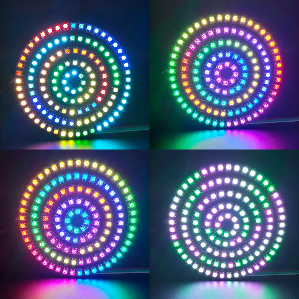 Ws2812b Individueel Adresseerbare Rgb Lichte Ring 8/16/24/35/45 Leds Ws2812 Ic Rgb Full Color Ronde Led Pixel Cirkel Modules Dc 5V