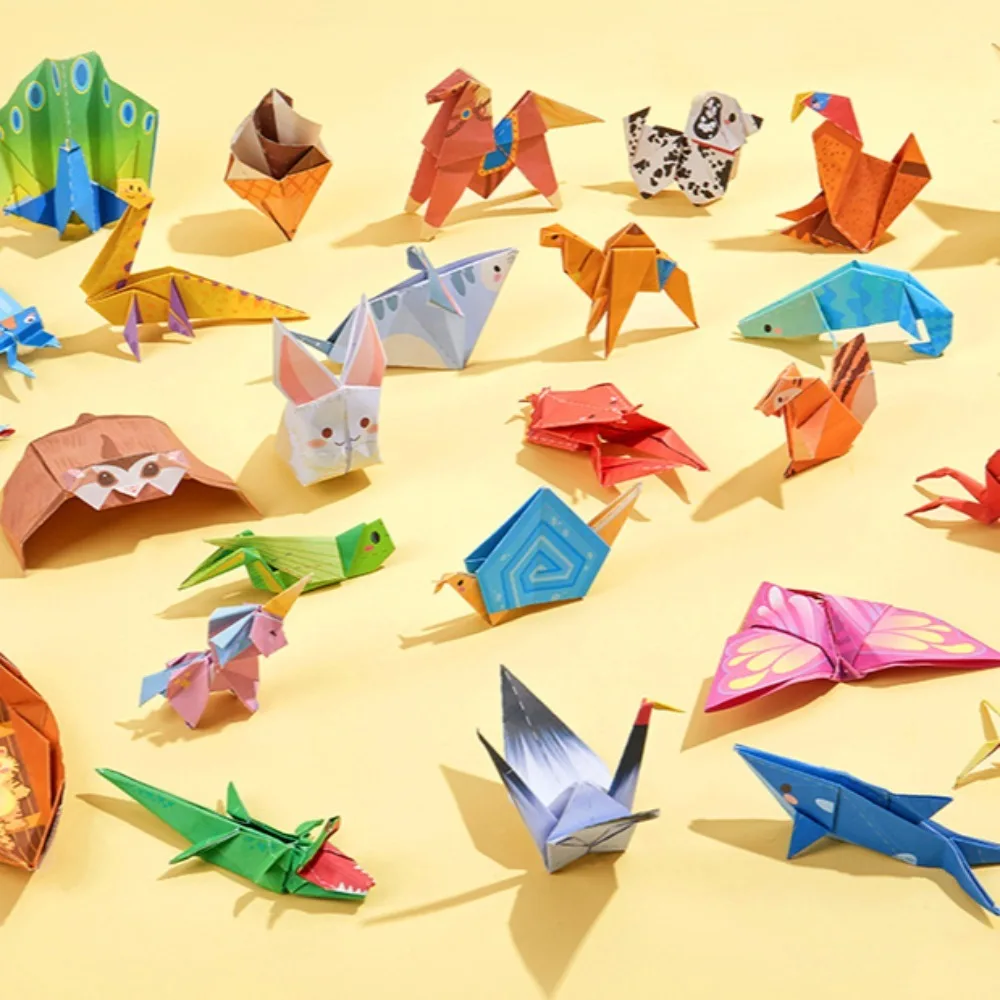 30 Pages Montessori Toys DIY Kids Craft Toy 3D Cartoon Animal Origami Handcraft Paper Art Learning Educational Toys for Children