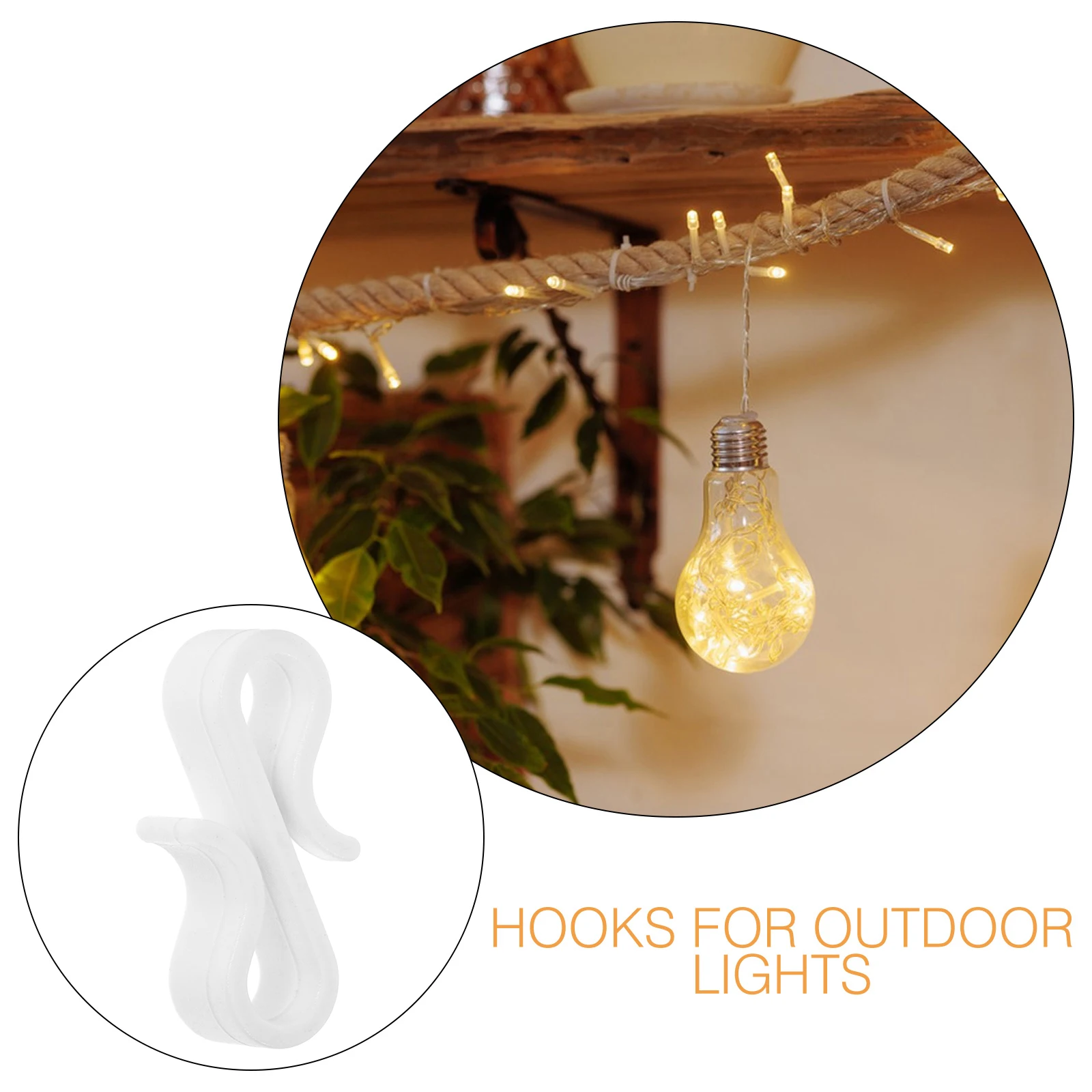 

50Pcs Gutter Clips Weatherproof S Shaped Hooks for Hanging Christmas Lights Outdoor Holiday Decoration Light Hangers