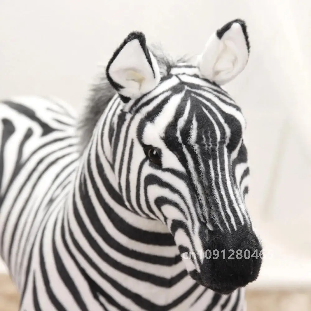 55CM Large Simulation Standing Zebra Striped Animal Dolls Home Photography Props Send Children Birthday Christmas Gifts