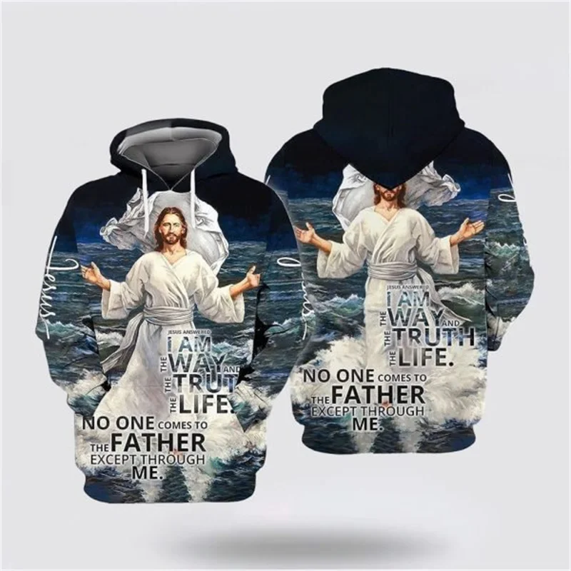 

3D Christian Jesus Printing Hoodies Jesus Bless Us Faith Above Fear Hooded Sweatshirts Kid Fashion Streetwear Clothing Pullovers