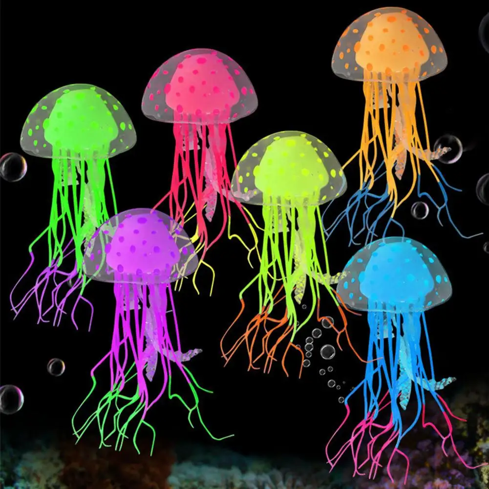 Durable Clear Illumination Artificial Jellyfish Good Detail Aquarium Decoration Clear And Translucent for Fish Tank