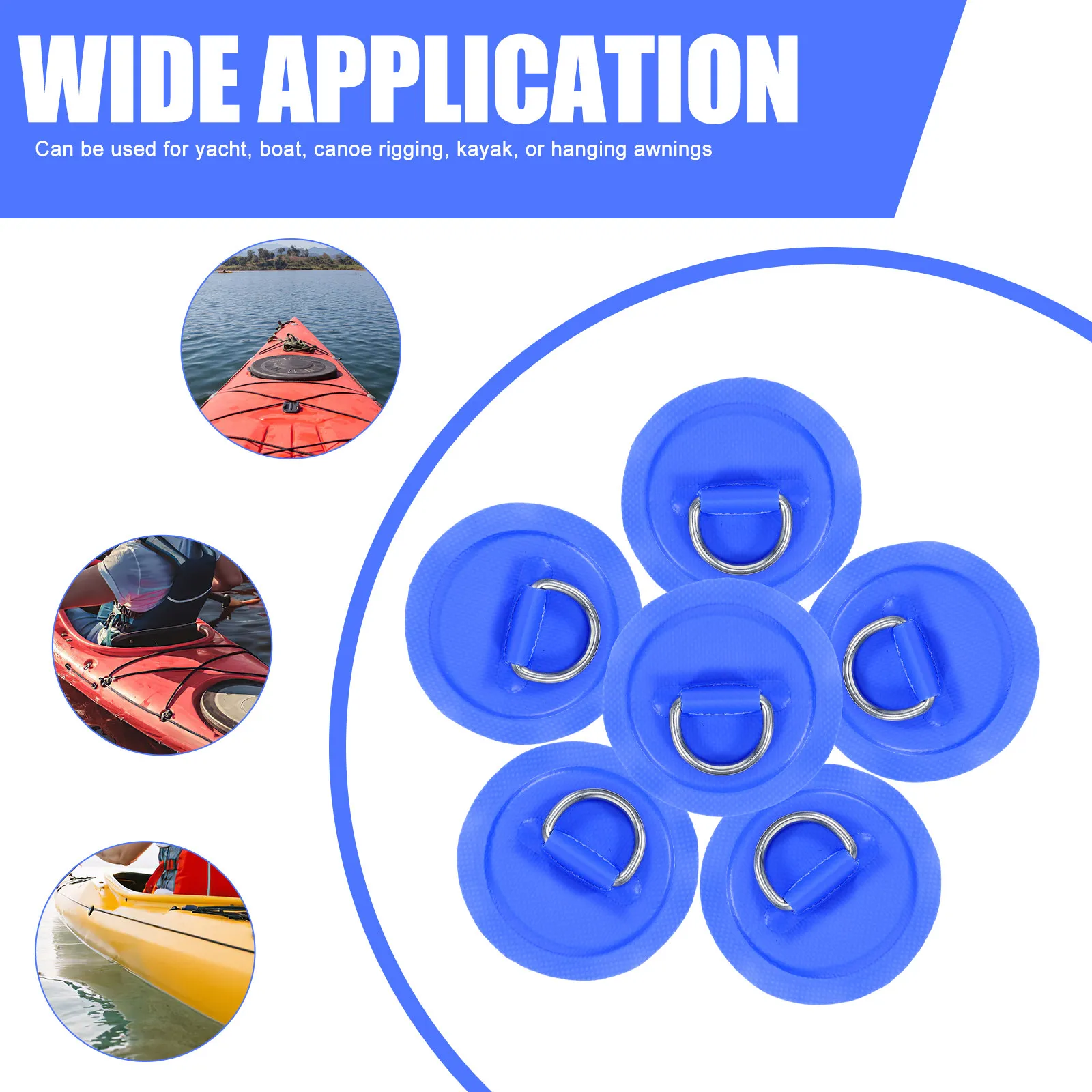 

6 шт. D-образных кольцевых креплений для каяка, сменные детали, сверхпрочные ПВХ-пряжки, многофункциональные зажимы для фиксации веревки для лодок, каноэ, серфбордов
