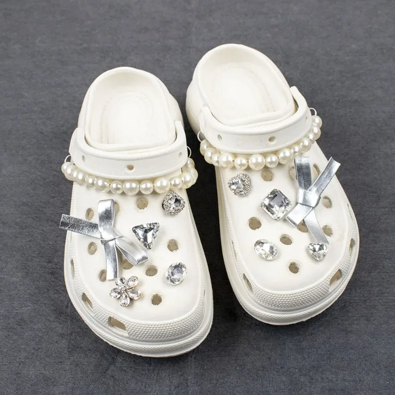 Fashion Whole Set Charms for Crocs Luxury All-match Sandals Accessories Elegant Rhinestone Clogs Shoe Buckle Trend New Arrivals