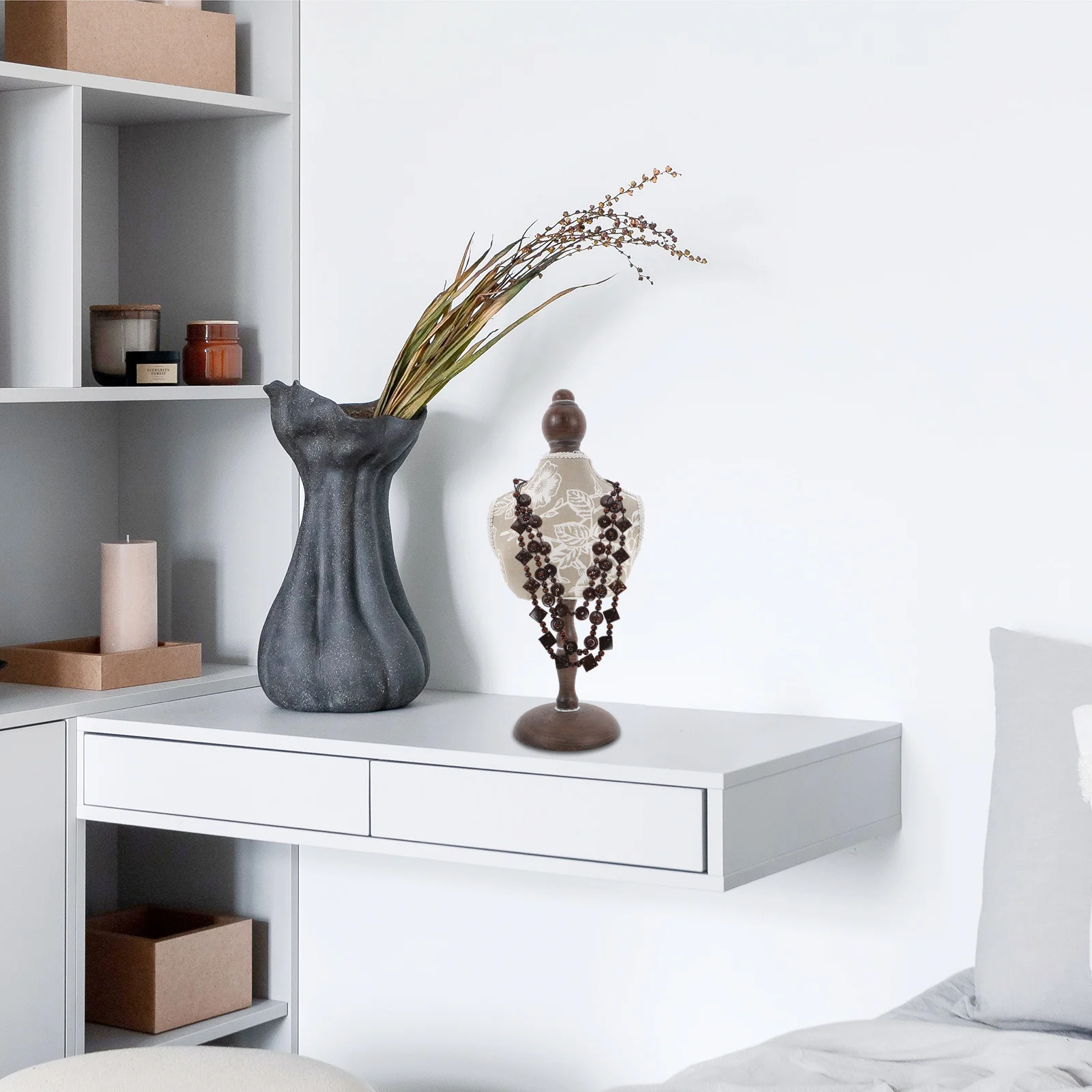 حامل منظم المجوهرات حامل قلادة خشبي قوي لعرض السلاسل المعلقات عرض المجوهرات التجاري