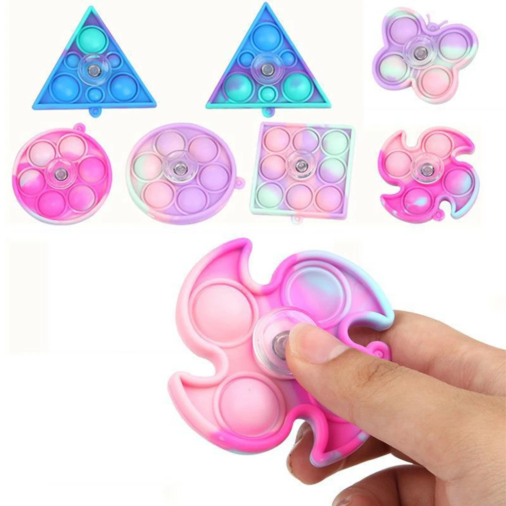 Pop Fidget Spinner Bubbles Toy para crianças e adultos, Finger Spinners, Stress Relief, Party Favors, Brinquedos Sensoriais para Meninos e Meninas, 6 Pcs, 12Pcs