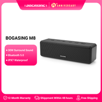 BOGASING M8 Speaker Bluetooth Speaker Portable Speaker Waterproof IPX7 30W HD Surround Sound Wireless bluetooth 5.0 speaker