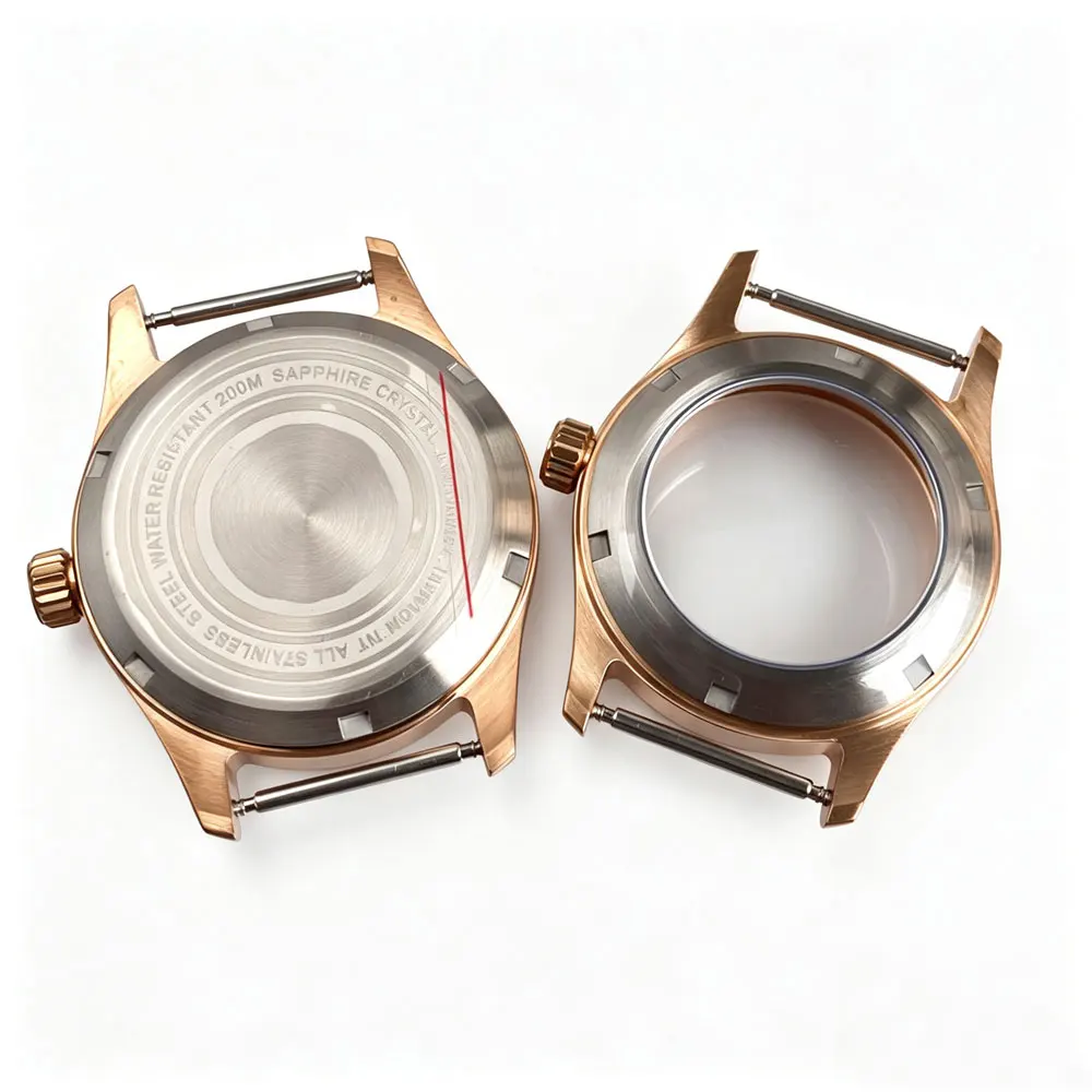 Tandorio 36mm 39mm Pilot Vintage Solid Bronze Watch Case 20ATM Sapphire Glass Fit NH35 ETA2824 Miyota 8215 Movement Watch Parts