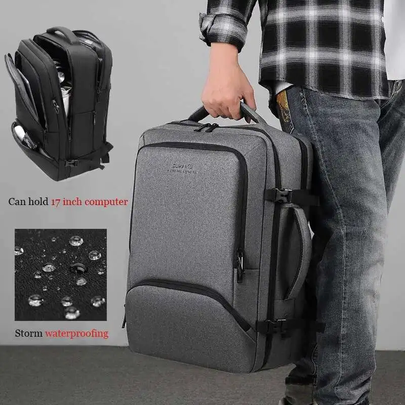 

Laptop 17.3''USB Port Multi-functional Backpack Business For Men Outdoor Travel Bag Oxford Waterproof Large Capacity Schoolbag
