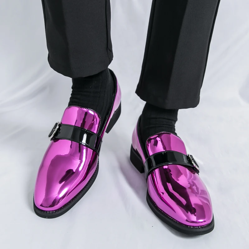 

Men Loafers Solid Color Low Heel Belt Buckle Decoration Casual Comfortable Men Shoes Sizes 38-47