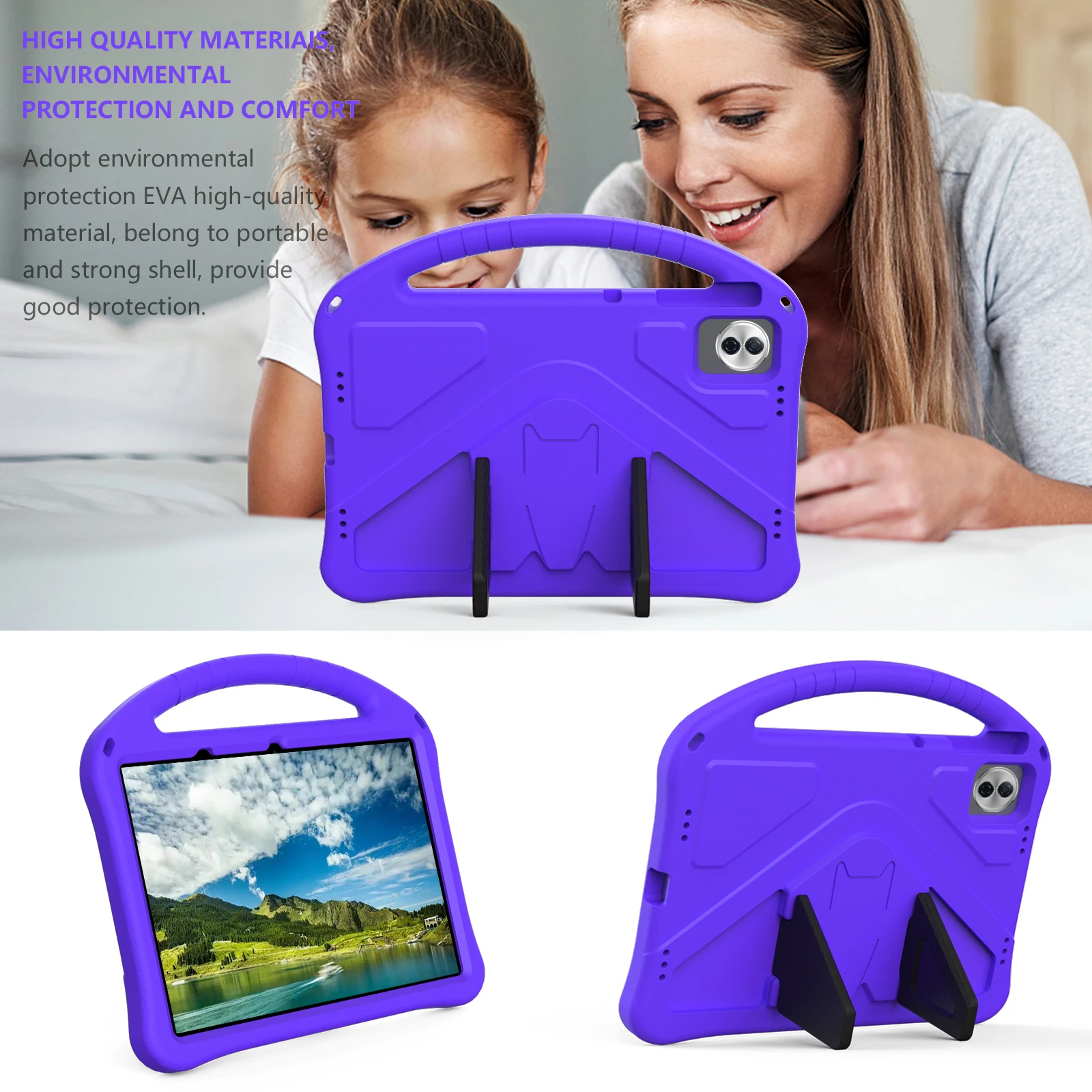 

Kids EVA Kickstand Case For Huawei Honor Pad 20 10 9 X8b X8a X9a X9 X8 Pro X7 MatePad SE 11 10.4 Pro 12.6 10.8 Hand Holder Cover