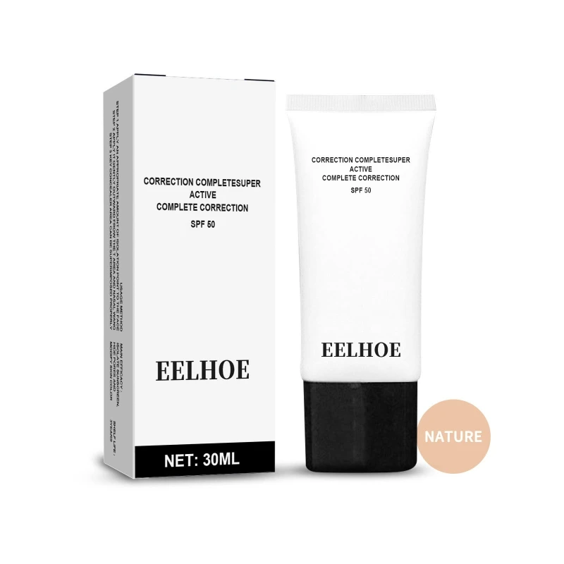 EELHOE Skin Tone Adjusting CC Cream SPF 50 Sunscreen Face Colour Correcting Self Adjusting CC Cream Foundation for Mature Skin