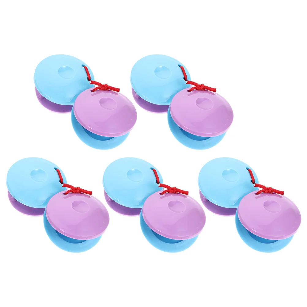 5 Pairs 10pcs Plastic Waving Castanets Musical Instruments Kids Toddler Percussion Finger Castanets Early Learning