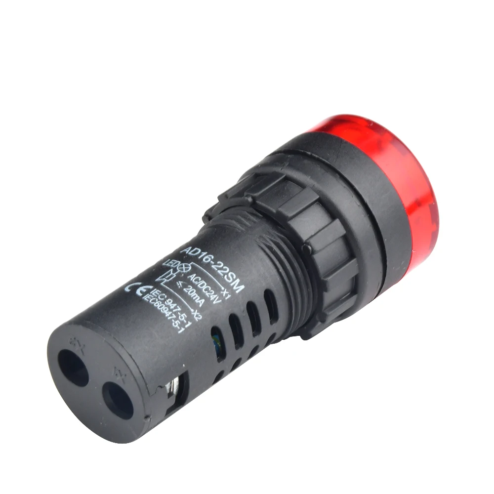 Plastic Power Signal Lamp AD16-22SM Small LED Indicator Light Beads AC 110V 220V DC 12V 24V Red Green Yellow