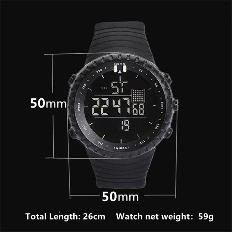 Outdoor Sport Digital Watch Men LED Electronic Watch Running Stopwatch Military Electronic Male Student Clock WristWatch 7005