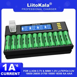 Liitokala Lii-S12 Lii-D4XL 21700 Battery Charger,Charging 18650 18350 18500 32700 20700B 10440 26650 1.2V 3.7V 9V AA /AAA Ni-MH