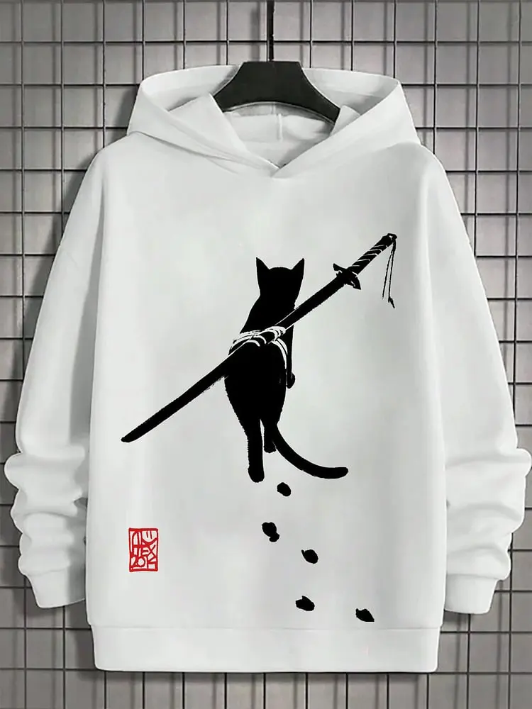 Autumn And winter Animal Art Men\'s Hoodie Japanese Style Harajuku Fashion Casual Sports Hoodie Pattern Autumn And Winter