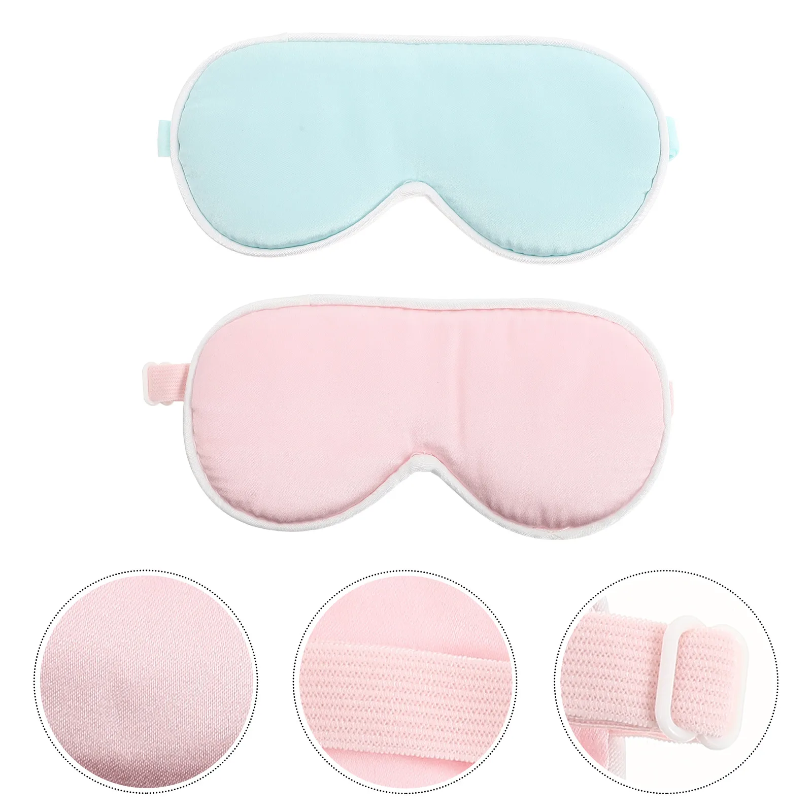 

2pcs Silk Sleep Masks Shading Eye Cover Kids Comfortable Lightweight Adjustable Soft Eye Mask Night Use
