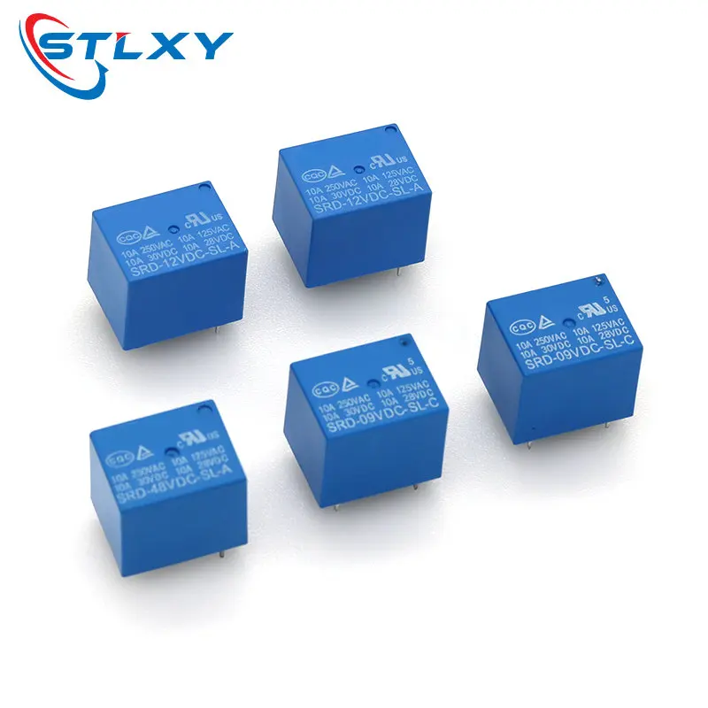 Relé de 5 piezas, SRD-5VDC-SL-C, SRD-12VDC-SL, SRD-3VDC, 4/5 pines, 12V CC, alta calidad