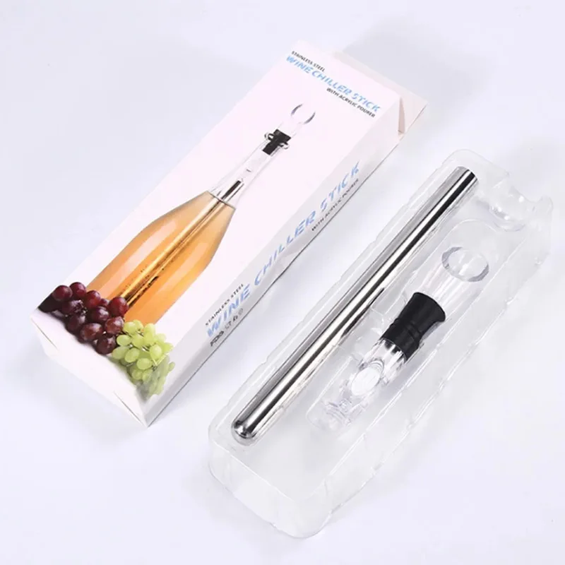 Stainless Steel Wine Chiller Stick Wine Cooling Rod With Aerator Pour Spout Bar Fast Wine Cooling Tool For Wine Lovers Gift