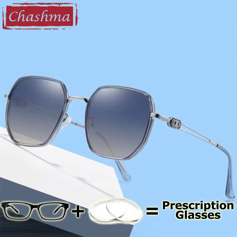 

Солнцезащитные очки Chashma, женские поляризационные очки для близорукости, квадратный дизайн по рецепту, защита от ультрафиолета 400, Gafas