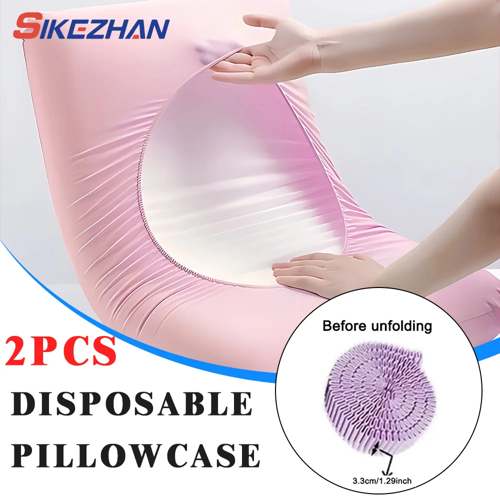 

2pcs Disposable Pillowcase Portable Travelling Household Hotel Breathable Case Non-woven Pillow Covers No Pillow Core Included