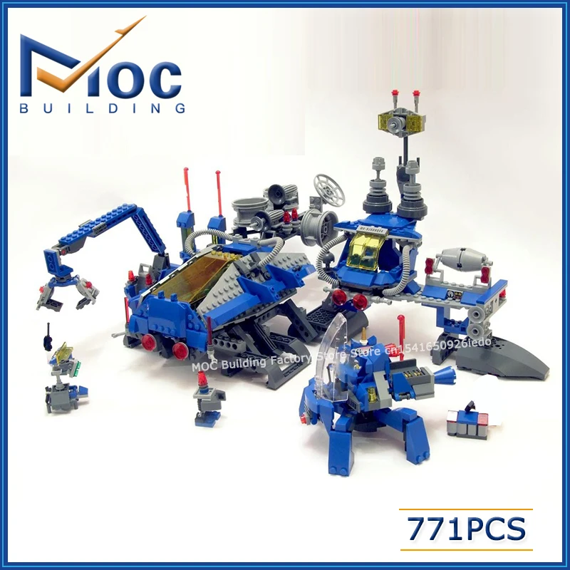 MOC Building Blocks Classic Space Series Spaceship Station Model DIY Assemble Bricks Collection Display Toys Creative Xmas Gifts