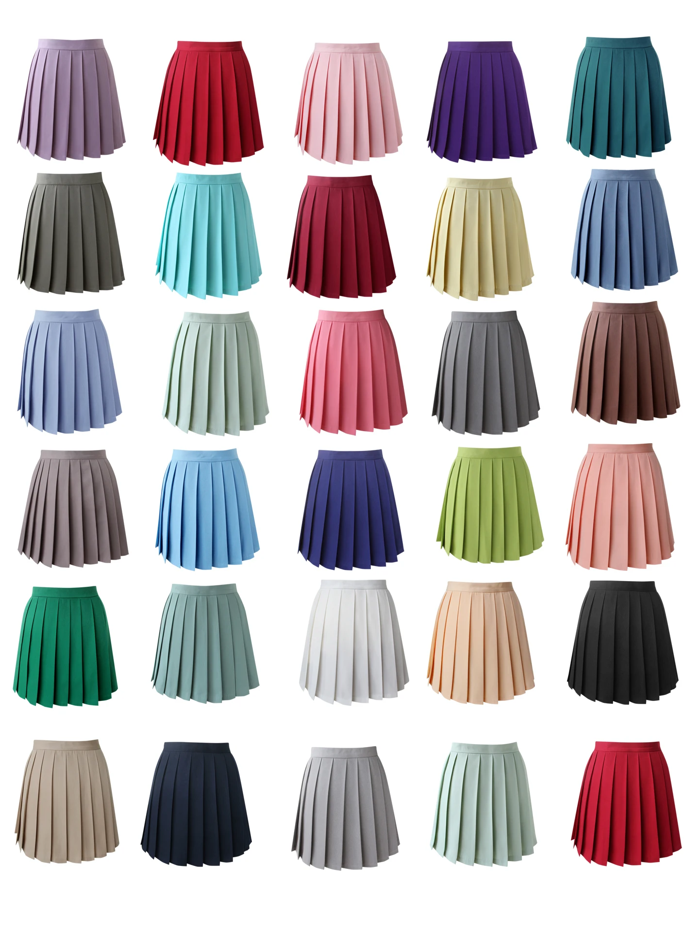 High Waist Pleated Skirt Summer Half Skirt Student British Style Short Skirt Sweet Pleats A-Line Skirt Casual Polyester Fiber