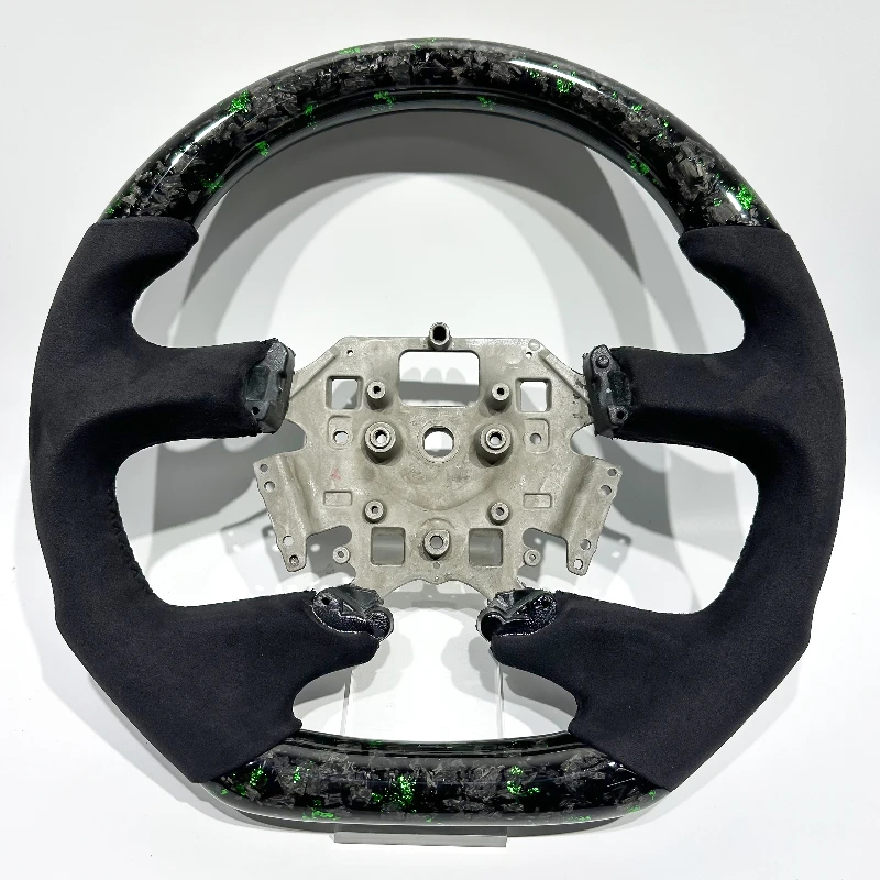 Suede forged carbon fiber steering wheel with gold forged carbon fiber for Ford Falcon - Durable Performance Auto Accessory