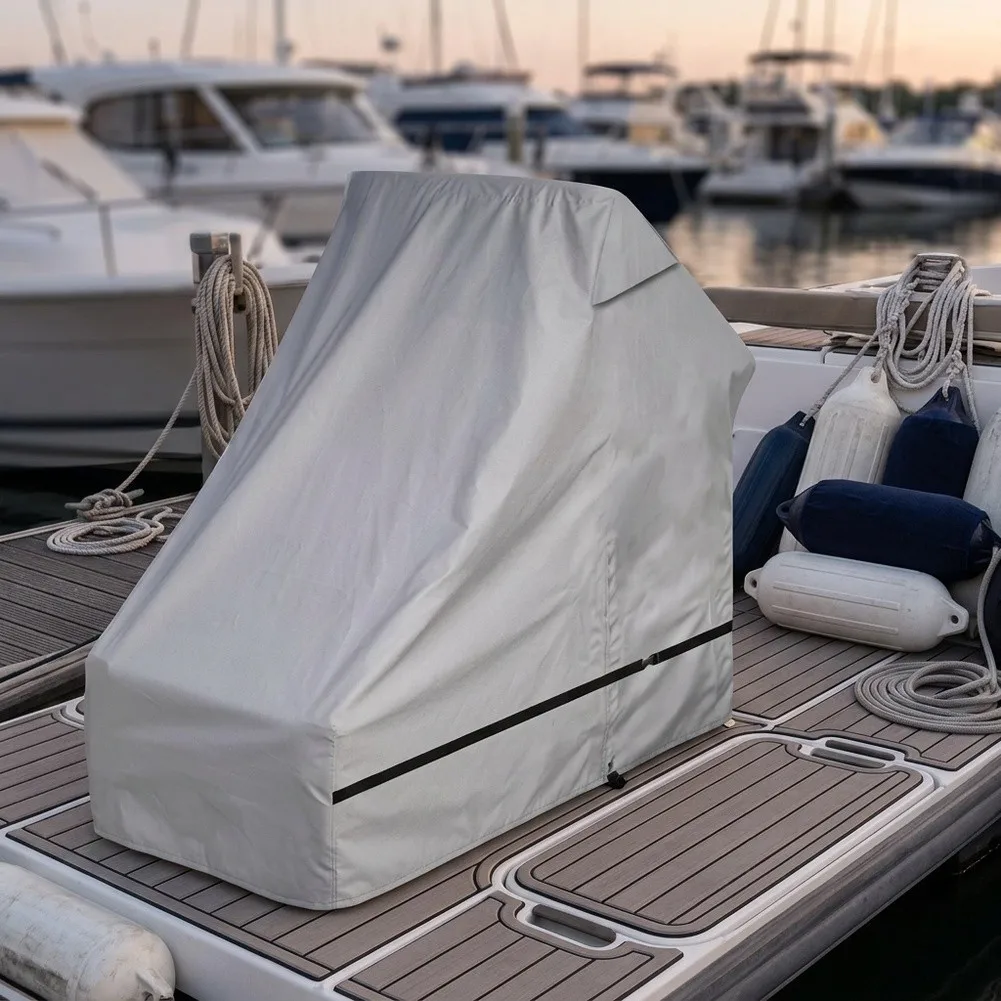 Boat Center Console Cover Protection Boat Console Cover With Windproof Strap Marine Grade Waterproof Protector Boat Accessories