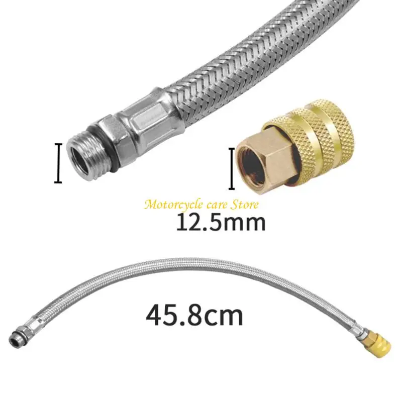 

U75F Quick Release Metal Air Chuck Connector 2 Jaw Design 12.5mm Thread 45.8cm Hose