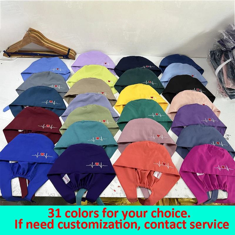 Quick Dry Stretch Embroidery Medical Hat Clinic Surgeon Caps Surgical Working Hats Women Dentist Scrubs Caps Quick Dry MSG-03
