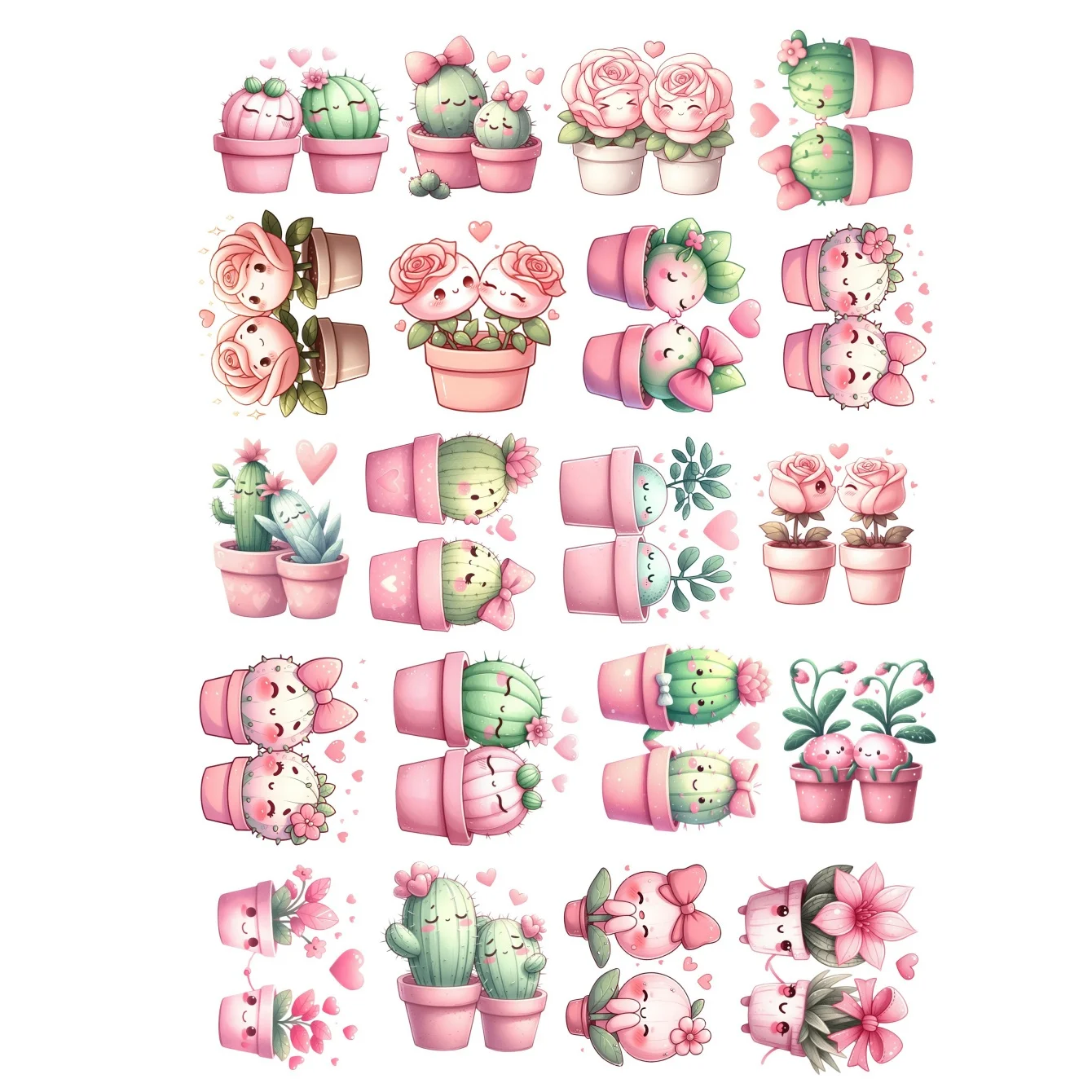 20pcs Creative Kawaii Self-made Cartoon Plant Cactus Stickers/ Beautiful Stickers /decorative Sticker /DIY Craft Photo Albums