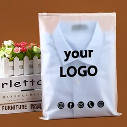 Bolsas esmeriladas con cremallera para almacenamiento, bolsas de ropa para el hogar, camisas, negocios pequeños, embalaje de productos, imprimir su propio logotipo, 50 piezas