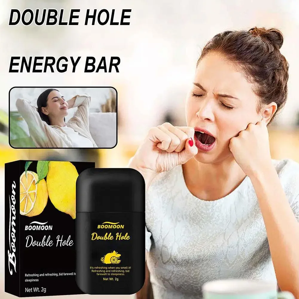 Herbal Nasal Inhaler with Double Hole Diffuser - Refreshing Fruit Flavored Energy Stick for Brain Awakening and Nasal Repair