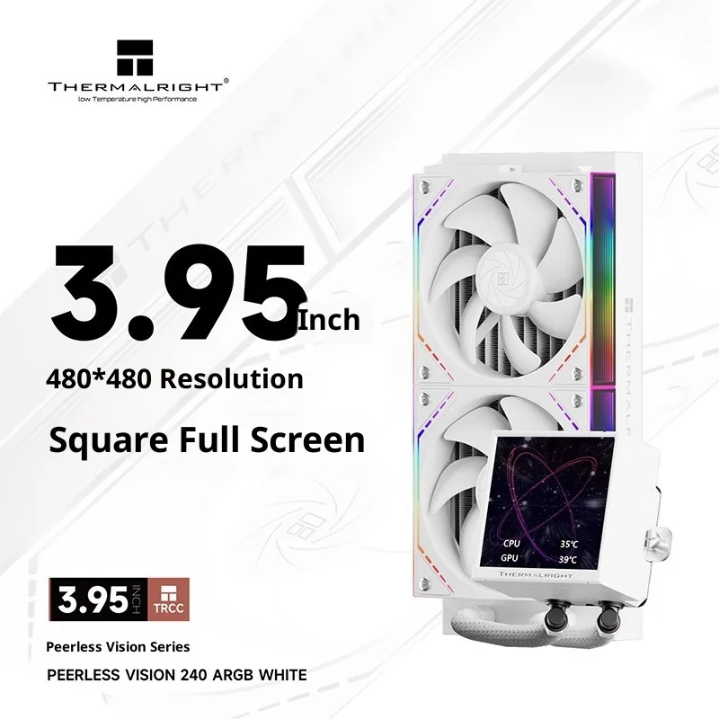 3.95" Square IPS LCD 240mm AIO Liquid Cooler, Custom Display for System Monitoring, Thermalright PEERLESS VISION 240 ARGB view 4