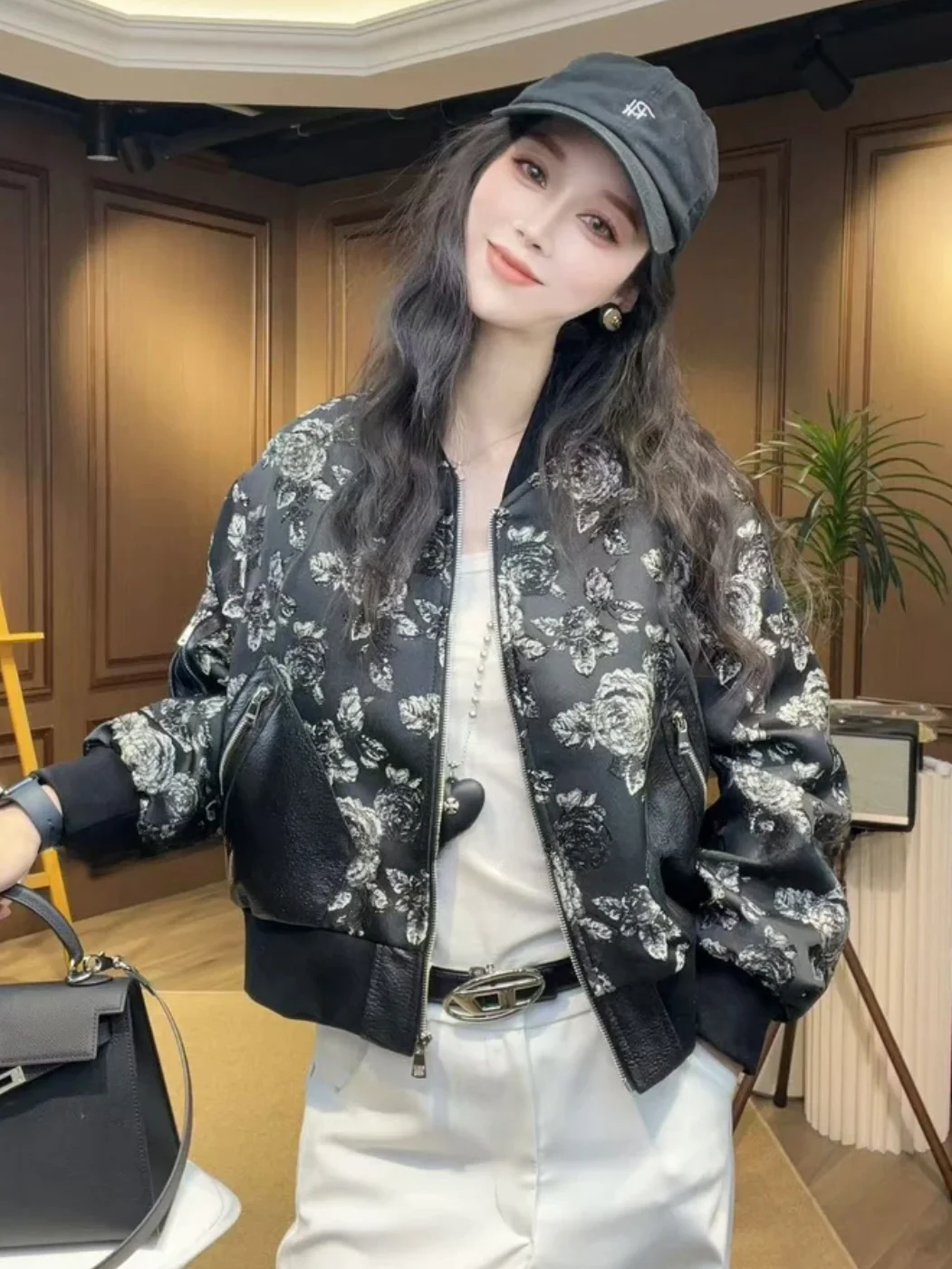 

Новая женская куртка из натуральной овчины Ning 2025: осенне-зимняя коллекция, стильный дизайн, длинный рукав, для повседневной носки