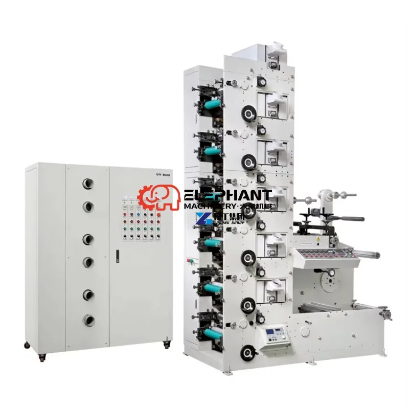 Automatic 8-Color Flexo Printing Machine for Plastic Film Paper Label Sticker Self-adhesive Plastic Bag Paper Bag 60m/min