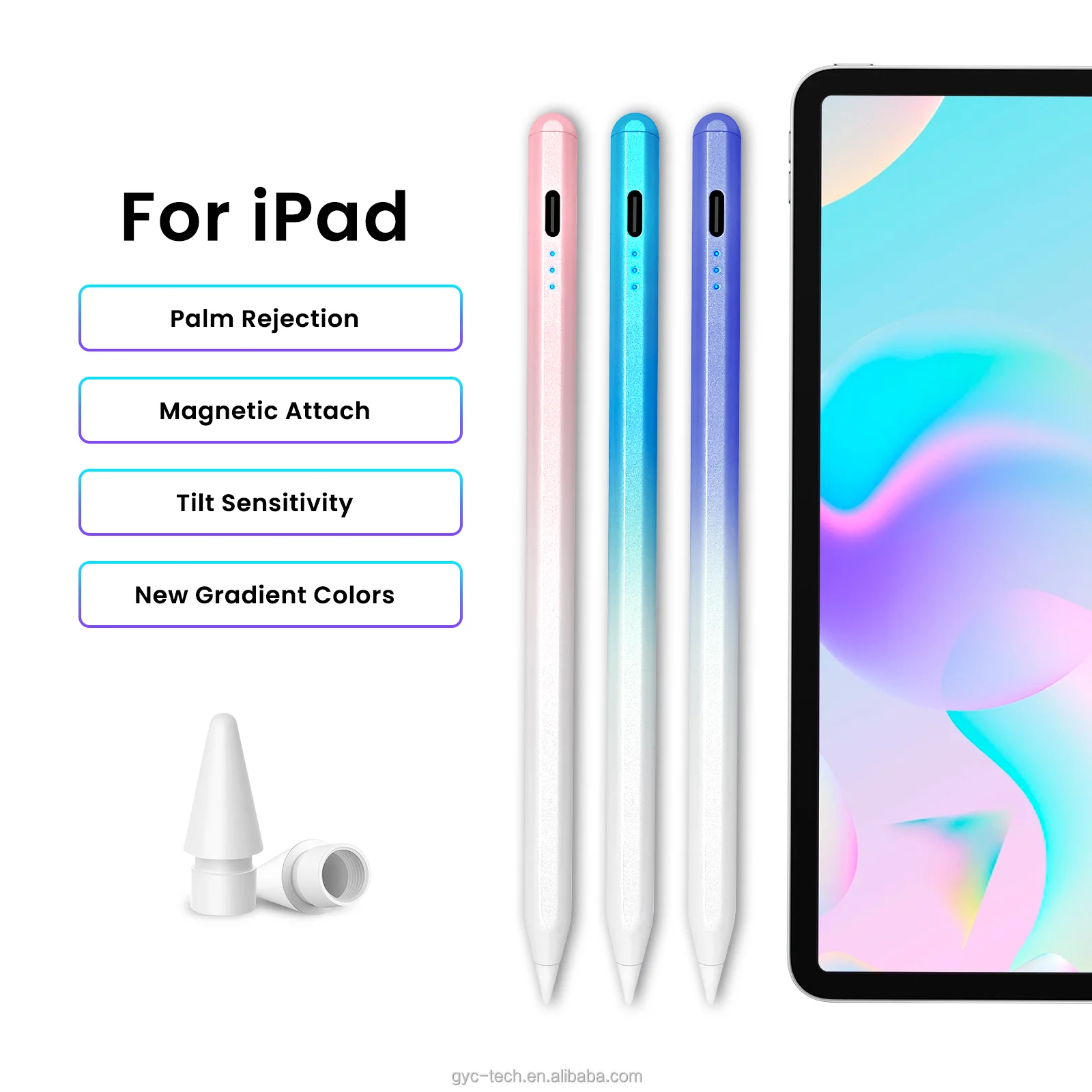 

Stylus Pen for IPad 6th-11th Generation- Fast Charge Active Pencil Compatible with 2018-2025 For Apple IPad Pro 11"/12.9" M4 M3