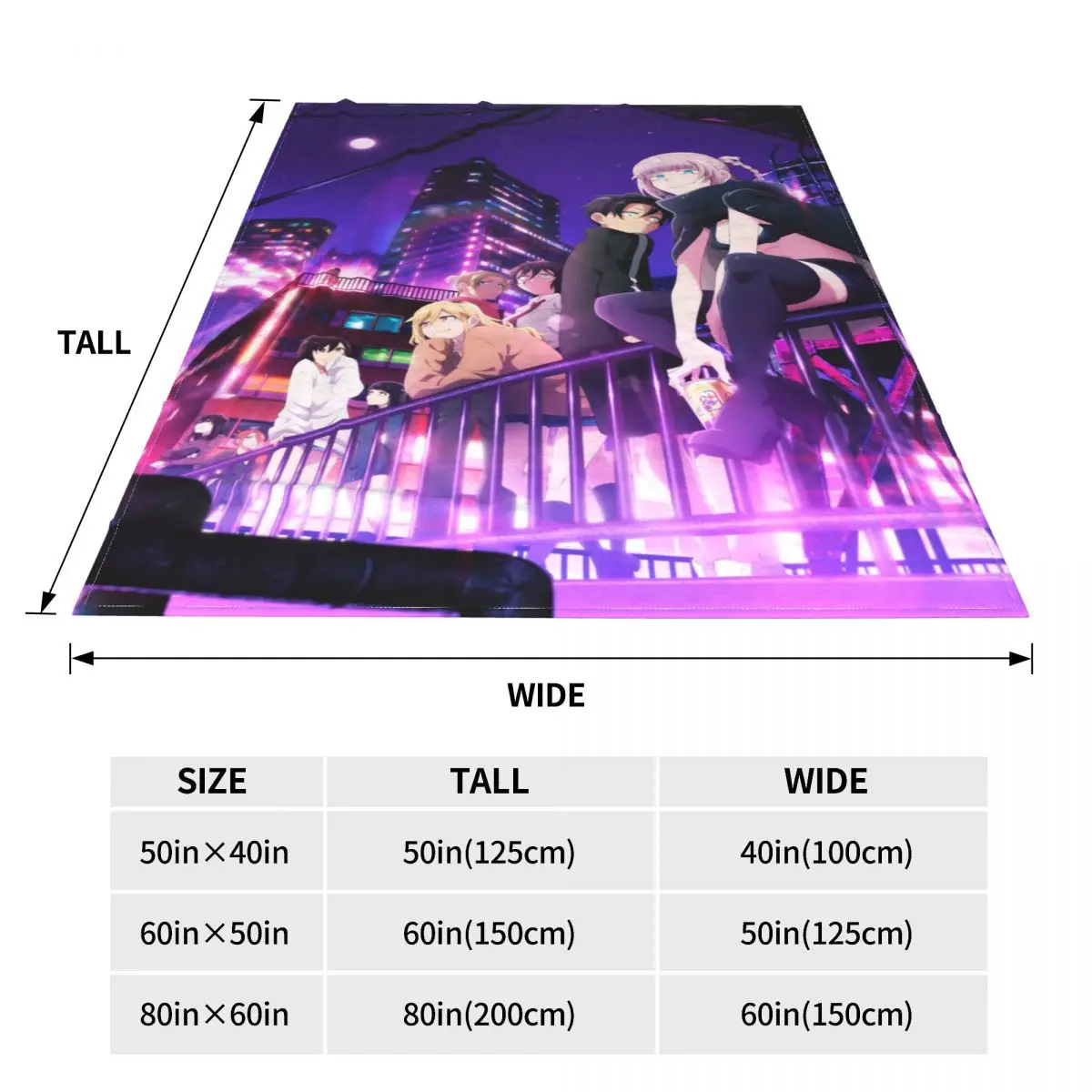 Yofukashi No Uta Anime Flannel Blanket Call of the Night Awesome Throw Blanket for Home Bedspreads