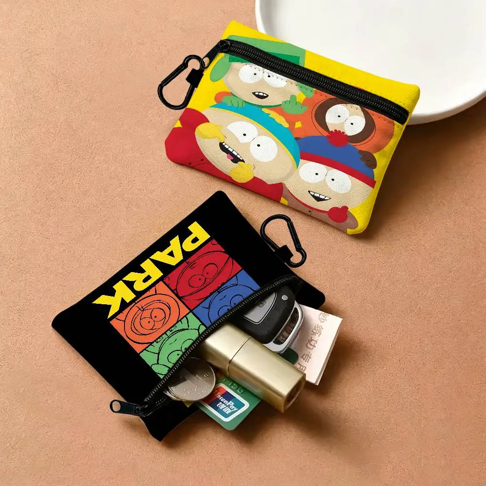 Classic Animation S-South P-Park Wear-resistant Oxford Cloth Coin Purse Portable Backpack Hanging Card Storage Bag