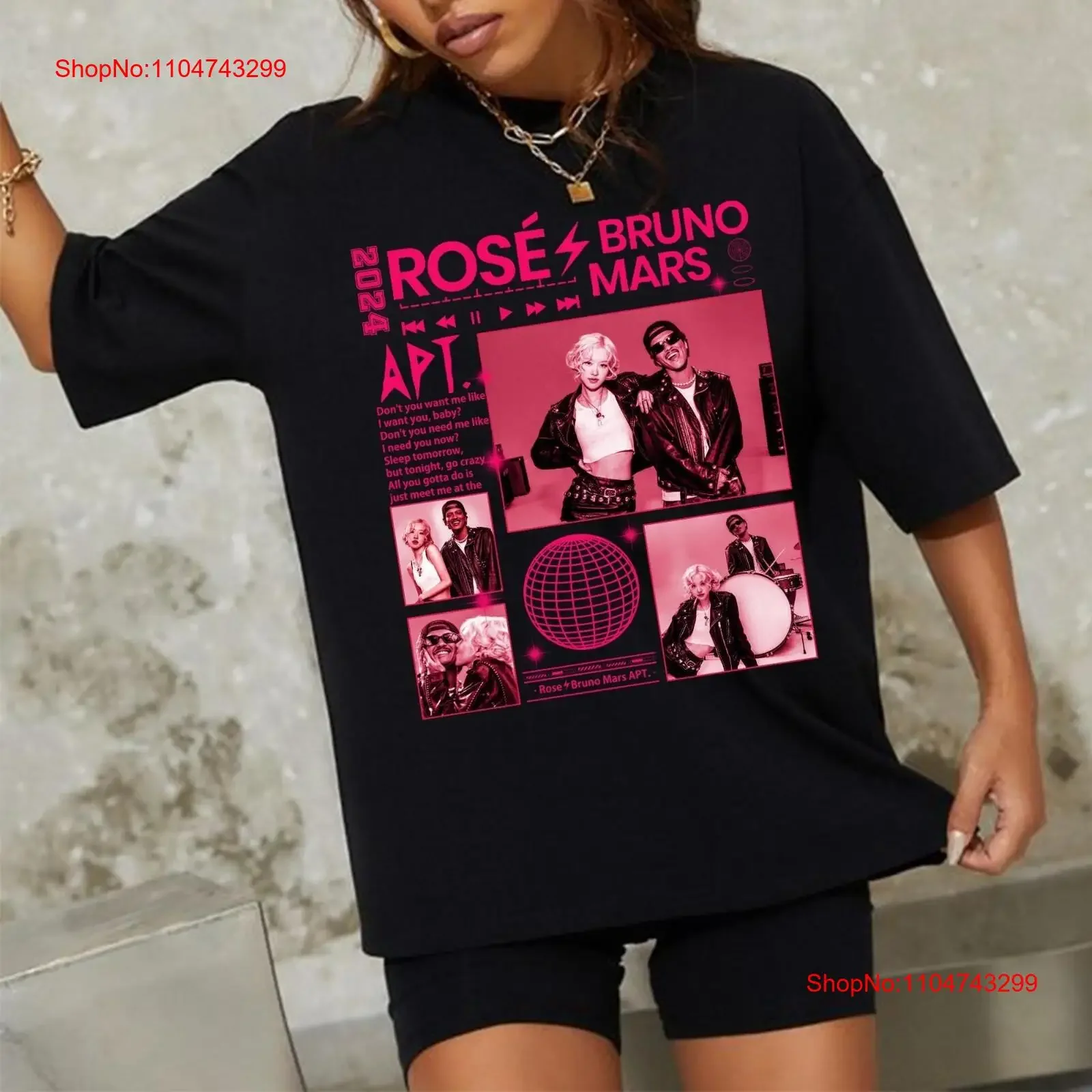 

Retro Rose Bruno Mars APT T shirt Rosie Album Merch Sing vintage Washed Unisex graphic Comfortable designer clothes Casual
