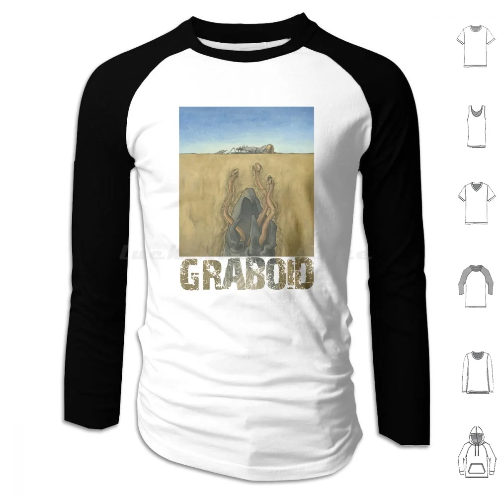 Graboid Tremors Hoodies Long Sleeve Tremors Graboid Horror Kevin Bacon Movies 90s Monster Sci Fi Burt Gummer Graboids