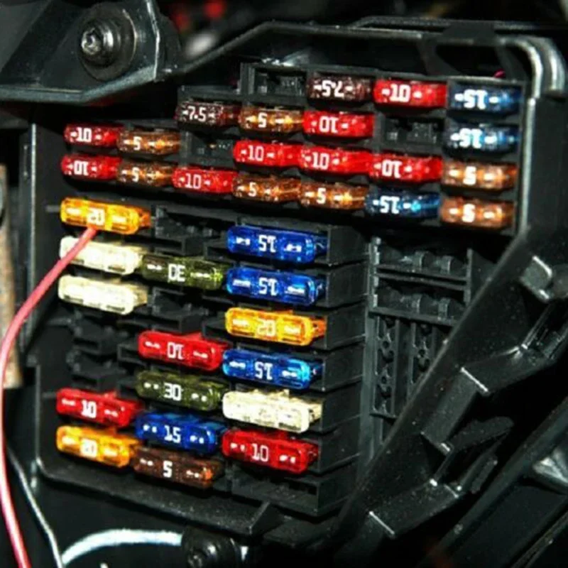 Car Blade Bike Colorful Truck Assorted Fuse Mini Box 100pcs Low Profile 5-30AMP 5A 7.5A 10A 15A 20A 25A 30A Kit New