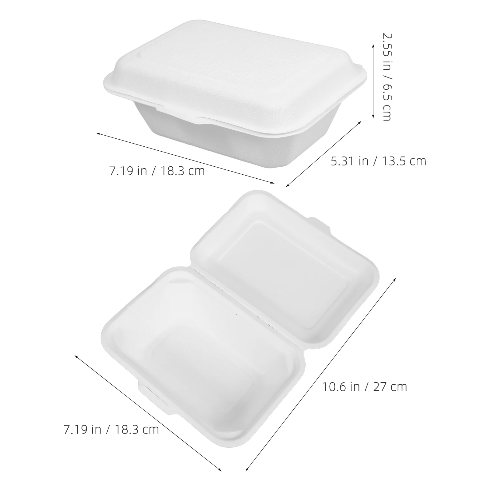 

50pcs Food Containers 600ml Disposable Takeout Box Takeout Disposable Packing Boxes Paper Food Container Cake Boxes
