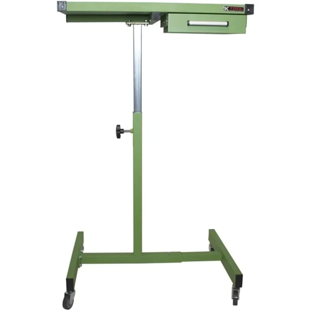 طاولة عمل محمولة قابلة للتعديل مع درج لمحلات إصلاح المرآب ومشاريع DIY، وعجلات دوارة لسهولة الحركة #3